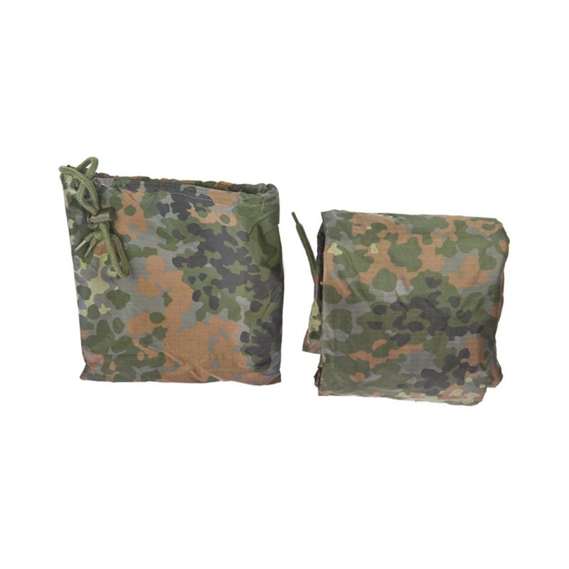 Mil-Tec Adult Ripstop Wet Weather Waterproof Multi-Use Rain Poncho with Hood - Use as Bivouac Sack, Shelter Tent - Flecktarn - Image 2